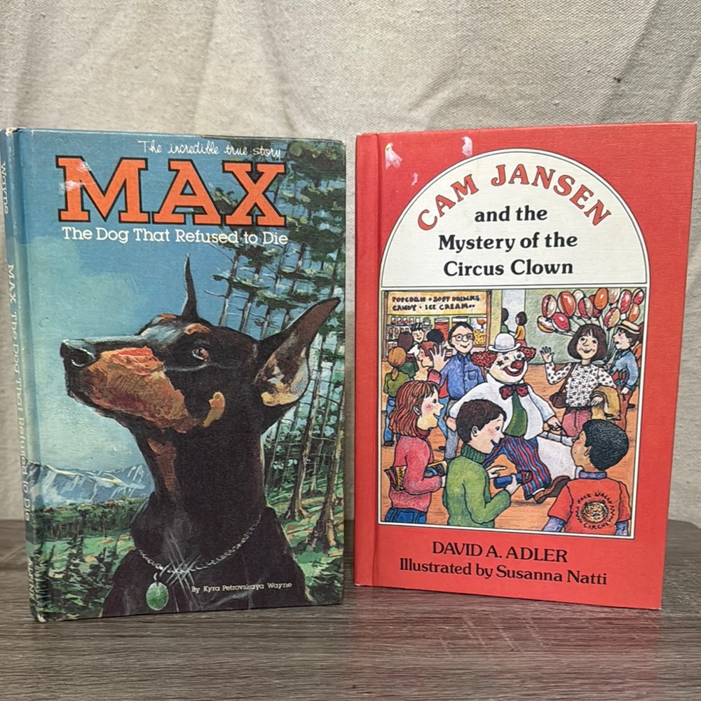 A set of Weekly Reader books from the 80’s Max and Cam Jansen Book Set
